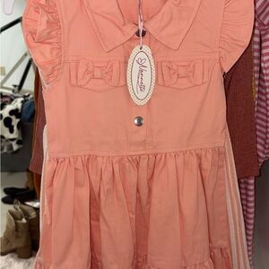 2 Nannette Coral Bow-Trim Casual Girls' Dress